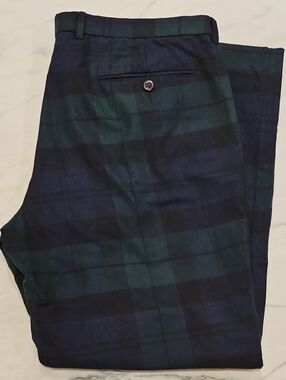J. Crew Blackwatch Tartan Dress Pants - Navy & Dark Green